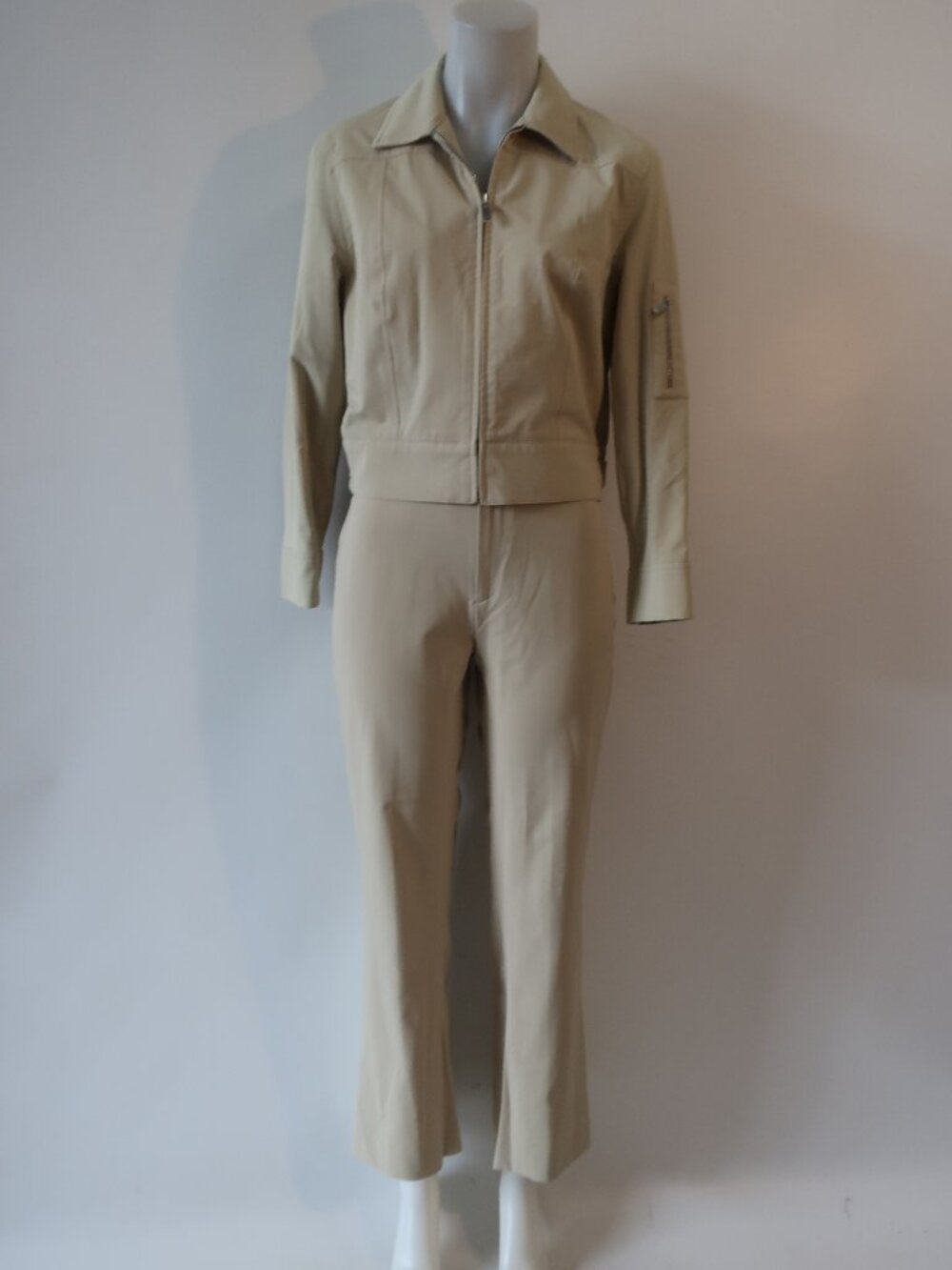 Ralph Lauren Black Label Tan (Item-73) 2 Pc Set Zip Jacket/8 Straight Leg Pant/6